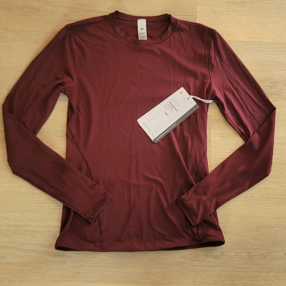 NEW Lululemon Wundermost Ultra-Soft Nulu Crewneck Long-Sleeve Shirt Garnet Small - Picture 3 of 7